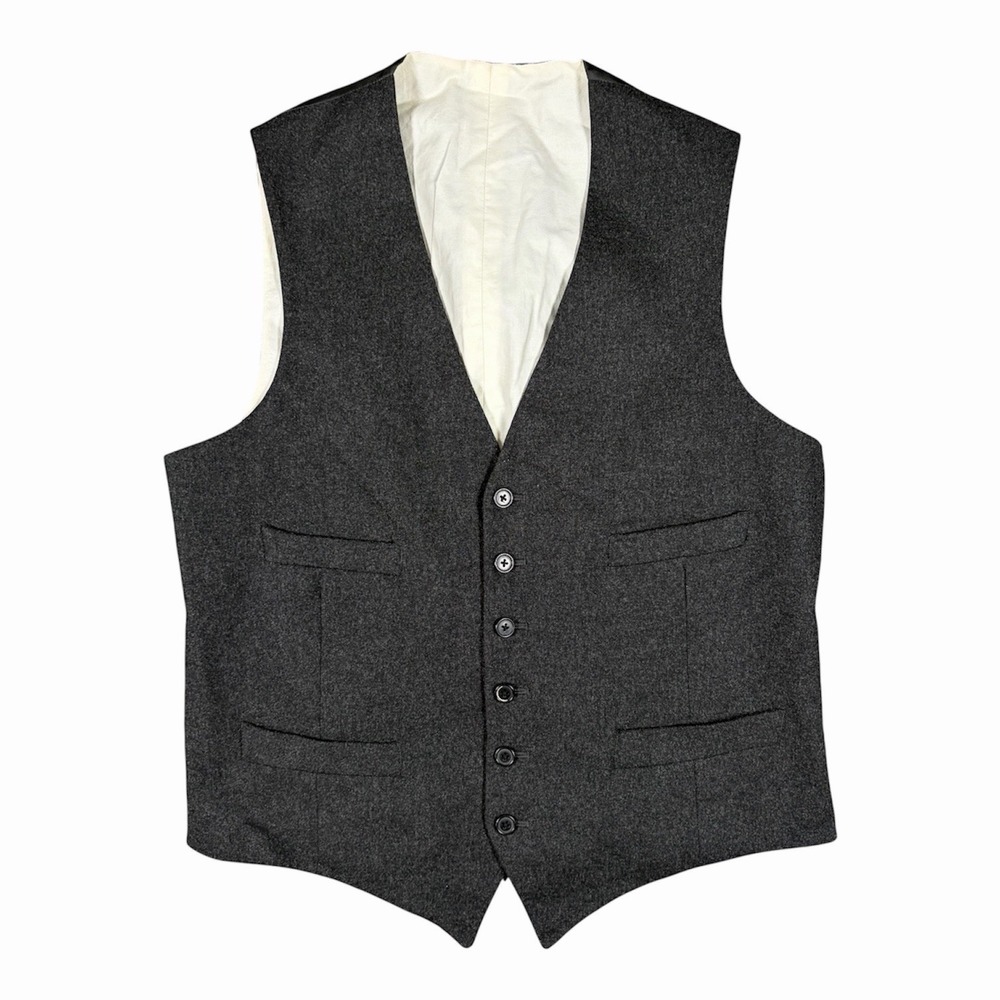 Polo Ralph Lauren Men's Wool Dress Vest Waistcoat Sz 40R Black Italy Made EUC